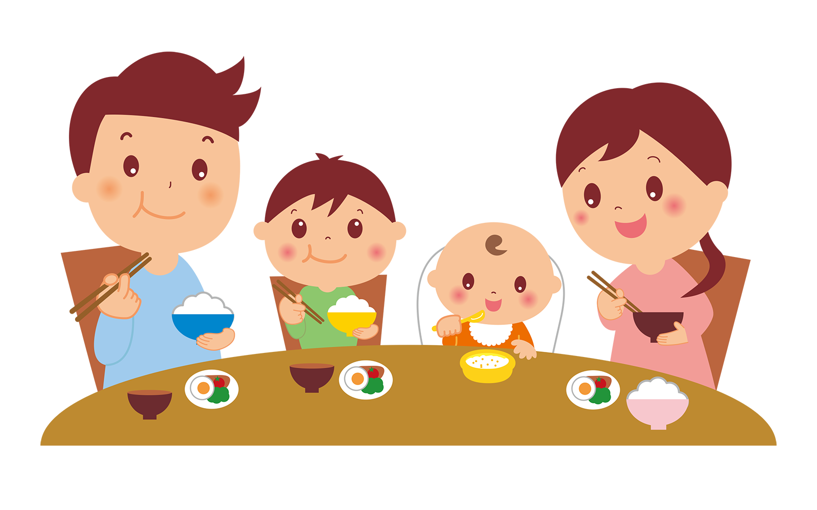 食事風景のイラスト